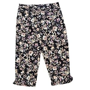 GLORIA VANERBILT AMANDAA Crop Floral Jeans Capri Size 12 EUC